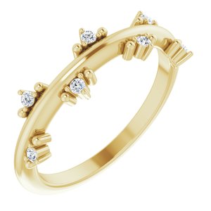 14K Yellow Gold 1/10 CTW Natural Diamond Stackable Ring
