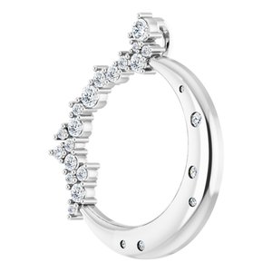 Sterling Silver 1/4 CTW Natural Diamond Crescent Moon Pendant