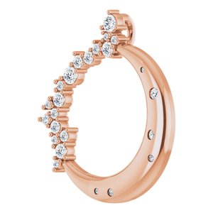 14K Rose Gold 1/4 CTW Natural Diamond Crescent Moon Pendant