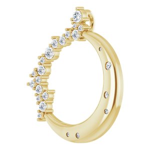 14K Yellow Gold 1/4 CTW Natural Diamond Crescent Moon Pendant