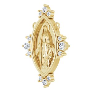 14K Yellow Gold 1/5 CTW Natural Diamond Miraculous Necklace Center