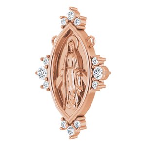 14K Rose Gold 1/5 CTW Natural Diamond Miraculous Necklace Center