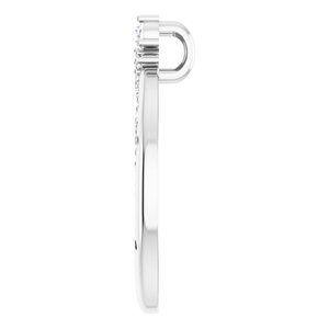 14K White 1/4 CTW Natural Diamond Crescent Moon Pendant