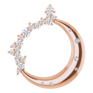 14K Rose Gold 1/4 CTW Natural Diamond Crescent Moon Pendant