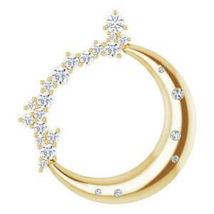 14K Yellow Gold 1/4 CTW Natural Diamond Crescent Moon Pendant