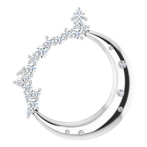 14K White 1/4 CTW Natural Diamond Crescent Moon Pendant