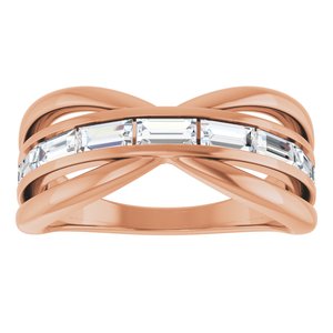 14K Rose Gold 1 1/6 CTW Natural Diamond Criss-Cross Ring