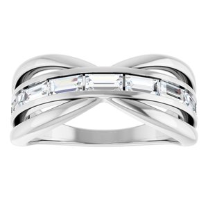 Platinum 1 1/6 CTW Natural Diamond Criss-Cross Ring