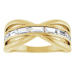 14K Yellow Gold 1 1/6 CTW Natural Diamond Criss-Cross Ring