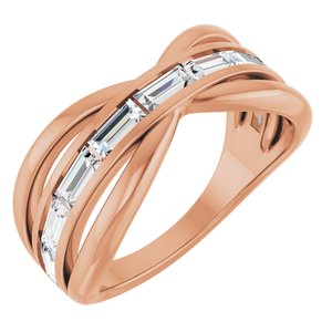 14K Rose Gold 1 1/6 CTW Natural Diamond Criss-Cross Ring