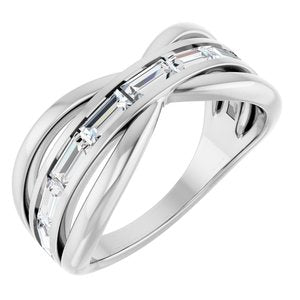 Platinum 1 1/6 CTW Natural Diamond Criss-Cross Ring