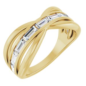 14K Yellow Gold 1 1/6 CTW Natural Diamond Criss-Cross Ring