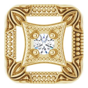 14K Yellow Gold .03 CT Natural Diamond Vintage-Inspired Pendant