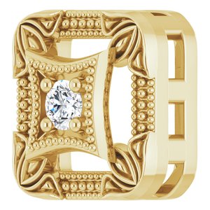 14K Yellow Gold .03 CT Natural Diamond Vintage-Inspired Pendant