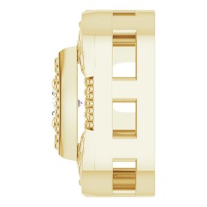 14K Yellow Gold .03 CT Natural Diamond Vintage-Inspired Pendant