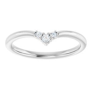 14K White .06 CTW Natural Diamond Contour Band