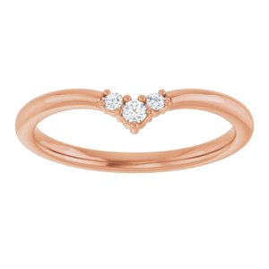 14K Rose .06 CTW Natural Diamond Contour Band