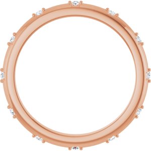 14K Rose .05 CTW Natural Diamond Eternity Band Size 6