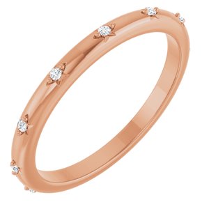 14K Rose .05 CTW Natural Diamond Eternity Band Size 8
