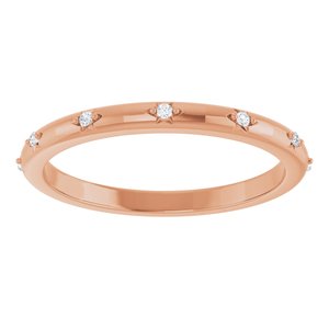 14K Rose .05 CTW Natural Diamond Eternity Band Size 8