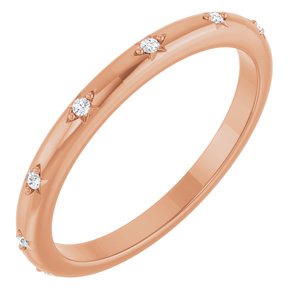 14K Rose .05 CTW Natural Diamond Eternity Band Size 7