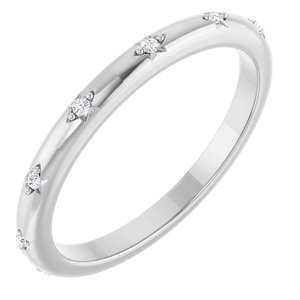 14K White .05 CTW Natural Diamond Eternity Band Size 7