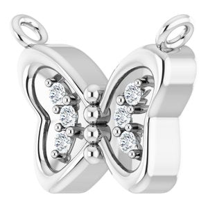 Platinum .025 CTW Natural Diamond Butterfly Necklace Center
