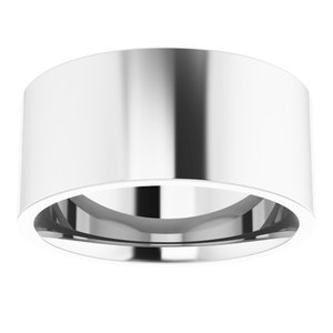 14K X1 White 9 mm Lightweight Comfort-Fit Flat Band Size 8
