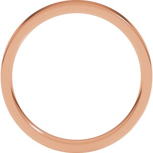 18K Rose 3 mm Flat Comfort Fit Light Band Size 8.5