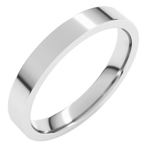 Platinum 3 mm Lightweight Comfort-Fit Flat Band Size 9.5