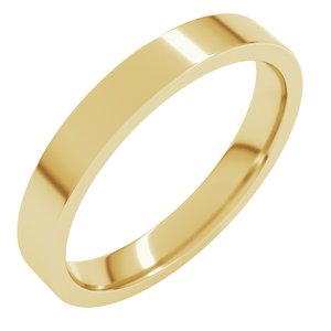 14K Yellow 3 mm Flat Comfort Fit Light Band Size 8