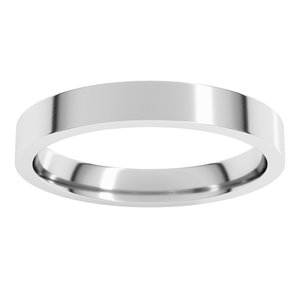14K White 3 mm Flat Comfort Fit Light Band Size 8.5