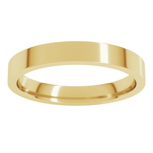 18K Yellow 3 mm Flat Comfort Fit Light Band Size 8.5