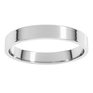 Sterling Silver 3 mm Ultra-Lightweight Flat Band Size 12.5