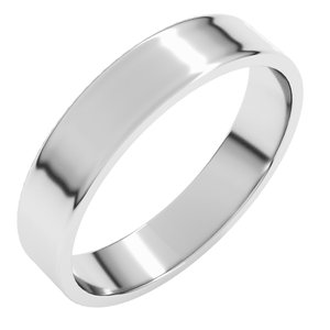 Sterling Silver 4 mm Ultra-Lightweight Flat Band Size 13.5