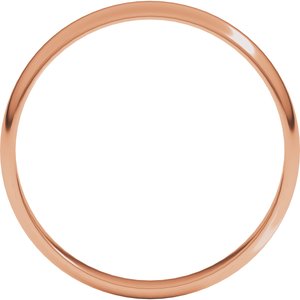14K Rose 3 mm Ultra-Lightweight Half Round Band Size 16