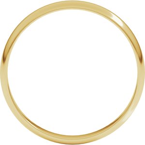 18K Yellow 3 mm Ultra-Lightweight Half Round Band Size 16.5