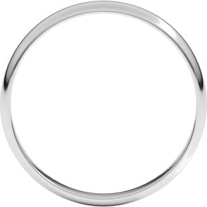 10K White 3 mm Ultra-Lightweight Half Round Band Size 16