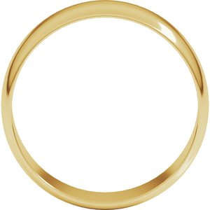 14K Yellow 7 mm Ultra-Lightweight Half Round Band Size 20
