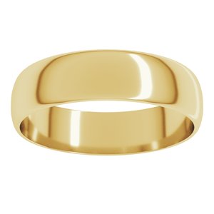 14K Yellow 5 mm Ultra-Lightweight Half Round Band Size 16