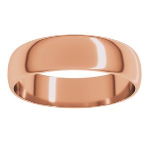 10K Rose 5 mm Ultra-Lightweight Half Round Band Size 19.5