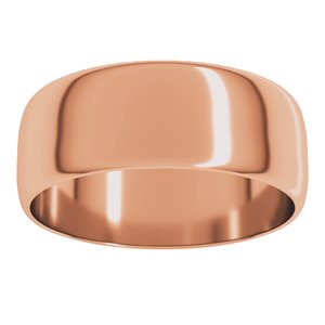 10K Rose 7 mm Ultra-Lightweight Half Round Band Size 18.5