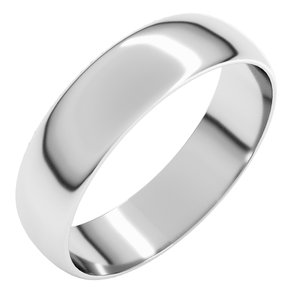 Platinum 5 mm Ultra-Lightweight Half Round Band Size 13.5