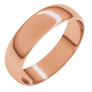 18K Rose 5 mm Ultra-Lightweight Half Round Band Size 19.5