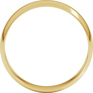 18K Yellow 5 mm Ultra-Lightweight Half Round Band Size 12.5