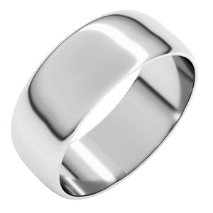 14K X1 White 7 mm Ultra-Lightweight Half Round Band Size 14