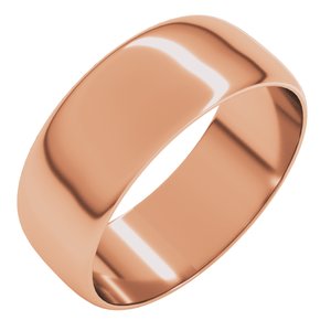 10K Rose 7 mm Ultra-Lightweight Half Round Band Size 15