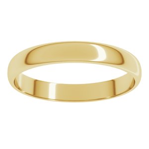 10K Yellow 3 mm Ultra-Lightweight Half Round Band Size 19.5