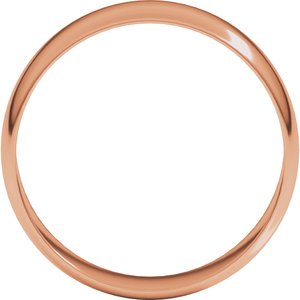 18K Rose 6 mm Ultra-Lightweight Half Round Band Size 20