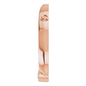 14K Rose Gold .03 CT Natural Diamond Shiva Trishula Necklace Center